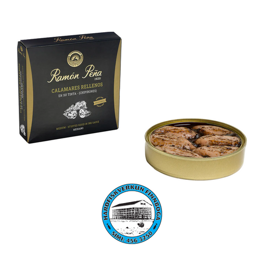 Smokkfiskur í spænskri blek sósu - niðursuðuvara - Ramon Pena