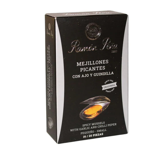 Kræklingur í hvítlauk og chili - Mejillones picantes  -niðursuðuvara - Ramon Pena