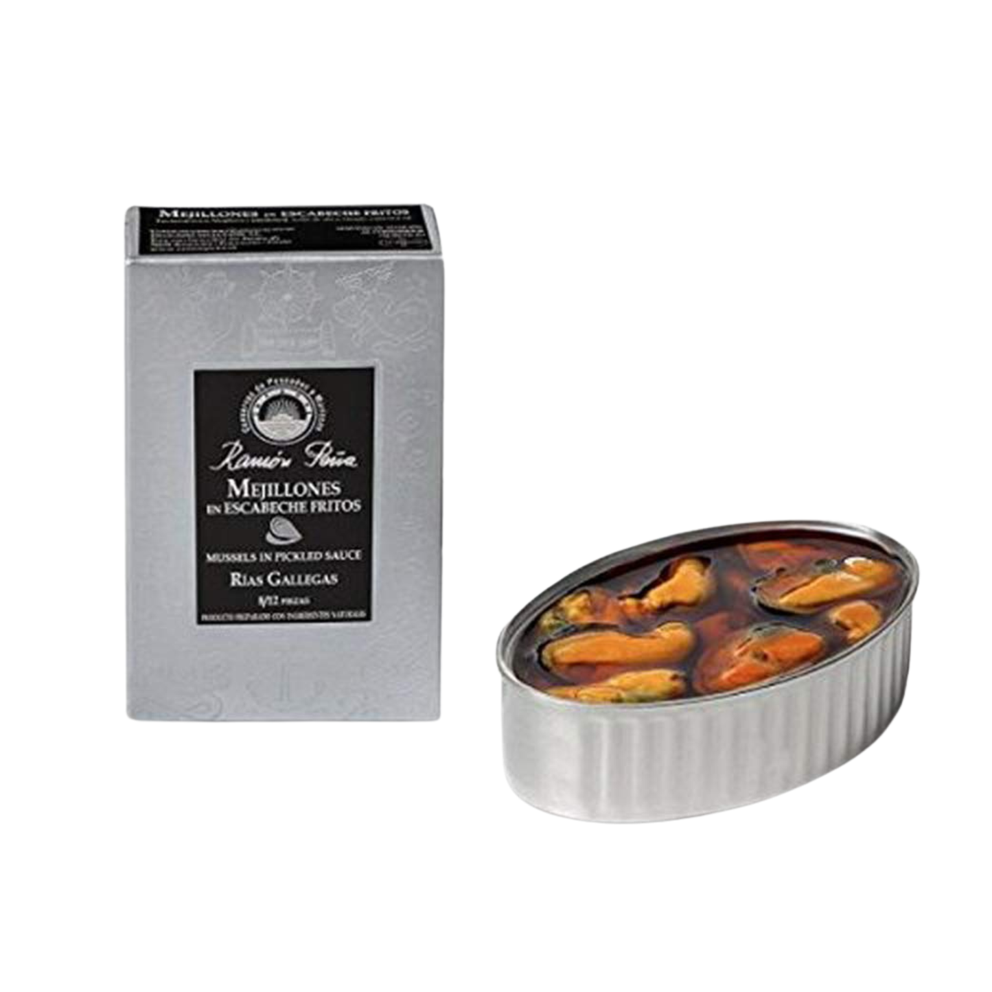 Kræklingur í hvítlauk og chili - Mejillones picantes  110g -niðursuðuvara - Ramon Pena