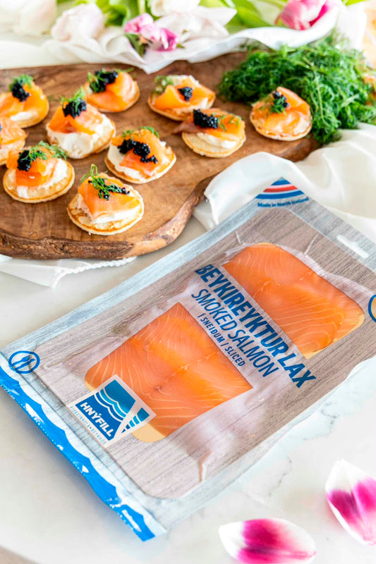 Beykireyktur lax í sneiðum 100g - Hnýfill
